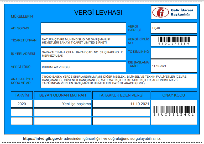 Vergi Levhası